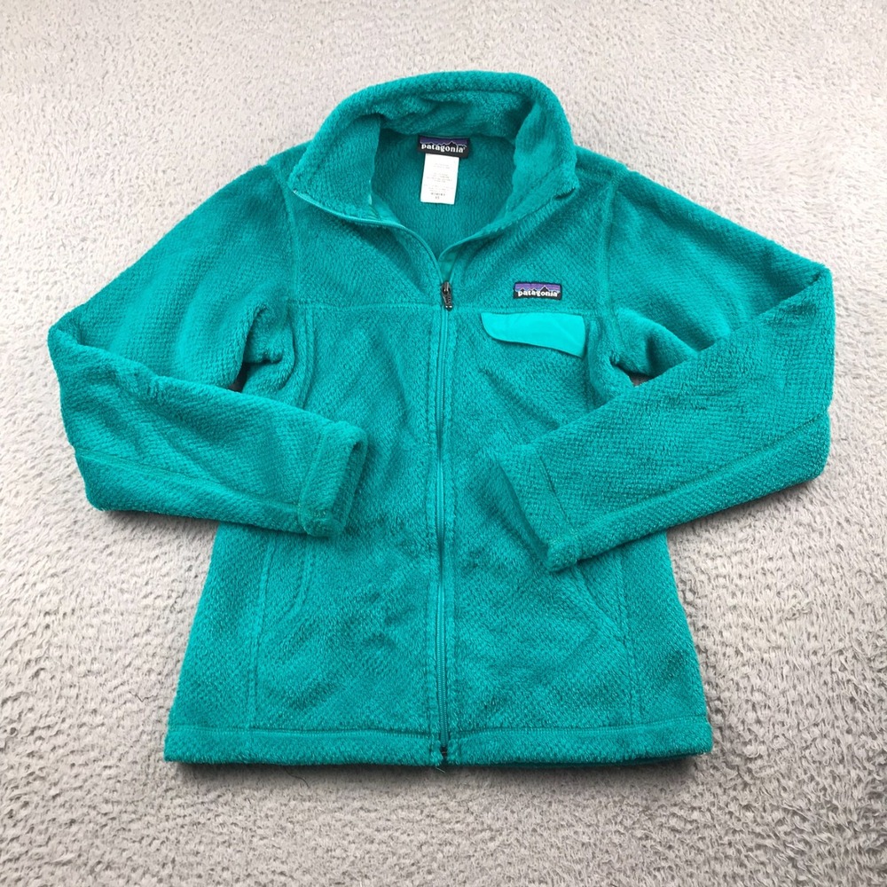 Patagonia Full-Zip Re-Tool Jacket Womens XS Teal Polartec Fleece Sweater